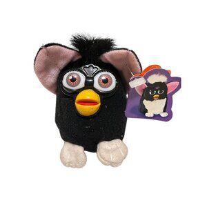 Vintage 1999 Tiger Electronics Talking Furby Mini Clip-on Keychain Black Works